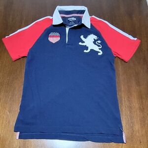 Express Navy and Red Polo Shirt